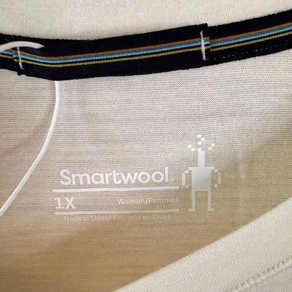 Smartwool Merino Wool Long Sleeve Base Layer Top Cream Natural Womens 1X NWT - Picture 2 of 13